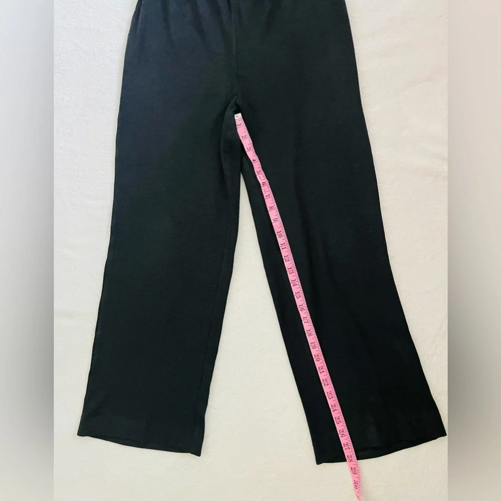 Eileen Fisher Women Pull-On Jersey Pants M Black Straight Leg Stretchy Casual